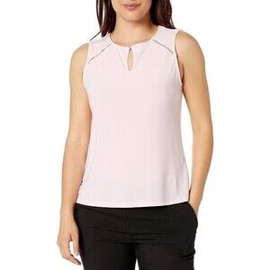 Kasper Cap Sleeveless Knit Cami with Keyhole Neck Plus Size 1X (14/16)